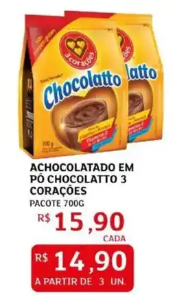 Assaí Atacadista Achocolatado em pó chocolatto 3 corações oferta