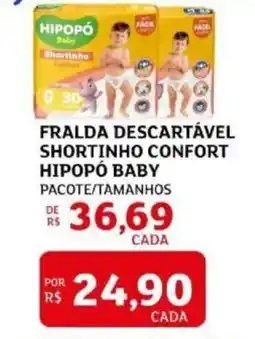 Assaí Atacadista Fralda descartável shortinho confort hipopó baby oferta