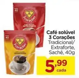 Carrefour Café solúvel 3 Corações oferta
