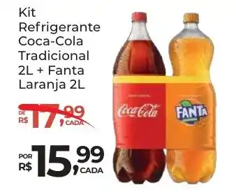 Kit Refrigerante Coca-Cola Tradicional + Fanta Laranja