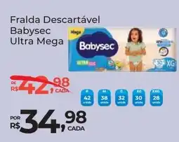 Super Luna Fralda Descartável Babysec Ultra Mega oferta