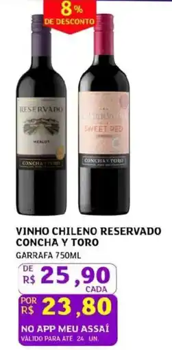 Assaí Atacadista Vinho chileno reservado concha y toro oferta