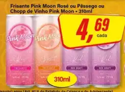 Rede Supermarket Frisante Pink Moon Rosé ou Pêssego ou Chopp de Vinho Pink Moon oferta
