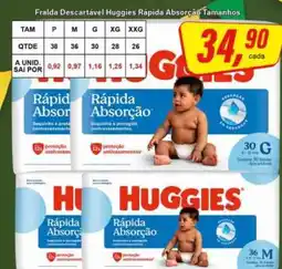 Rede Supermarket Fralda Descartável Huggies Rápida Absorção Tamanhos oferta