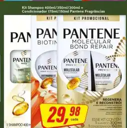 Rede Supermarket Kit Shampoo 400ml/350ml/300ml + Condicionador 175ml/150ml Pantene Fragrâncias oferta