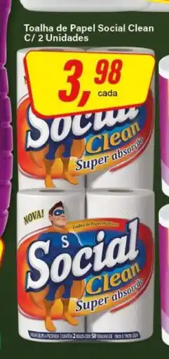 Rede Supermarket Toalha de Papel Social Clean C/ 2 Unidades oferta