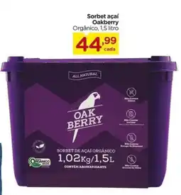 Carrefour Sorbet açaí Oakberry Orgânico, oferta