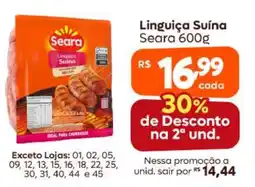 Supermercados Pague Menos Linguiça Suína Seara oferta