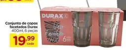 Carrefour Conjunto de copos facetados Durax 6 peças oferta