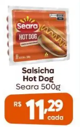 Supermercados Pague Menos Salsicha Hot Dog Seara oferta