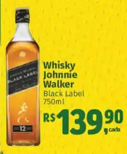 Supermercados Mateus Whisky Johnníe Walker Black Label oferta