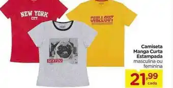 Carrefour Camiseta Manga Curta Estampada oferta