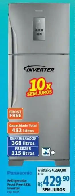 Deltasul Panasonic Refrigerador Frost Free 483L oferta