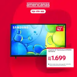 Lojas Americanas smart tv 43" Samsung un43f6000 led full hd oferta
