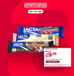 Lojas Americanas tablete Lacta oferta