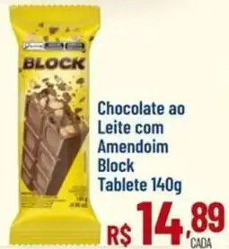 Muffato Chocolate ao Leite com Amendoim Block Tablete oferta