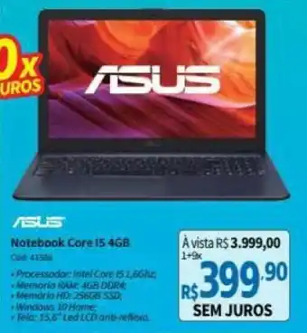 Notebook Core i5 4GB