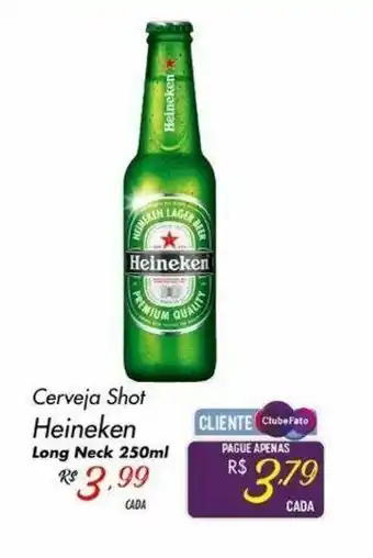 Cerveja Shot Heineken long neck 250ml