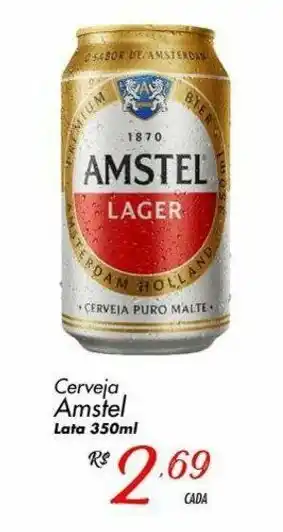 Muffato Cerveja Amstel 350ml lata oferta
