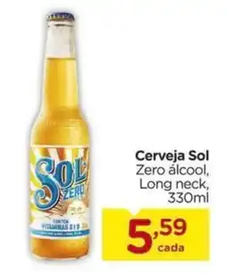 Carrefour Cerveja Sol Zero álcool, Long neck, oferta