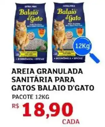 Areia granulada sanitária para gatos balaio d'gato