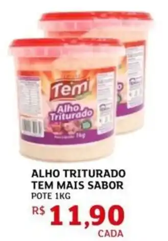 Alho triturado tem mais sabor pote