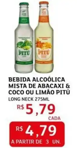 Assaí Atacadista Bebida alcoólica mista de abacaxi & coco ou limão pitú oferta