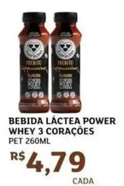 Assaí Atacadista Bebida láctea power whey 3 corações pet oferta