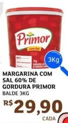 Assaí Atacadista Margarina com sal 60% de gordura primor balde oferta