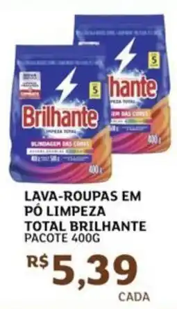 Assaí Atacadista Lava-roupas em pó limpeza total brilhante pacote oferta