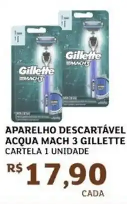 Assaí Atacadista Aparelho descartável acqua mach 3 gillette cartela 1 unidade oferta
