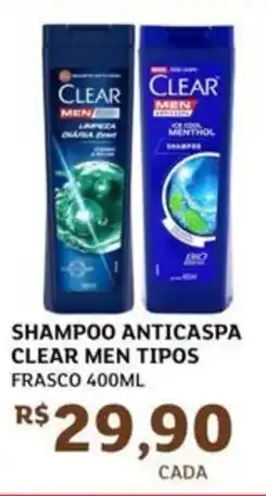 Assaí Atacadista Shampoo anticaspa clear men tipos frasco oferta