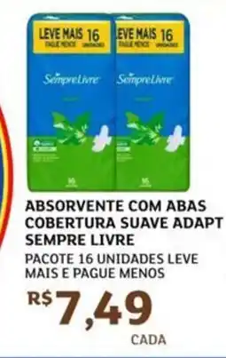 Assaí Atacadista Absorvente com abas cobertura suave adapt sempre livre oferta