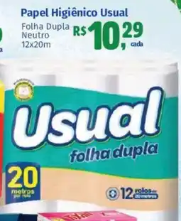 Supermercados Mateus Papel Higiênico Usual Folha Dupla Neutro 12x20m oferta