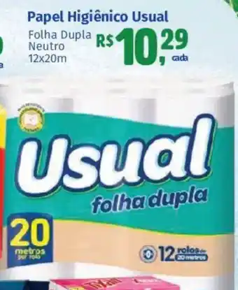 Papel Higiênico Usual Folha Dupla Neutro 12x20m
