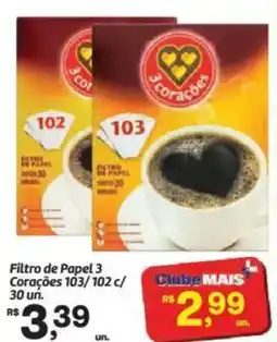 Fort Atacadista Filtro de Papel 3 Corações 103/102 c/ 30 un. oferta