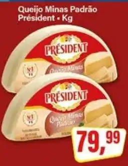 Rede Supermarket Queijo Minas Padrão Président oferta