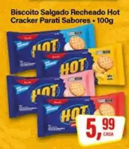 Rede Supermarket Biscoito Salgado Recheado Hot Cracker Parati Sabores oferta
