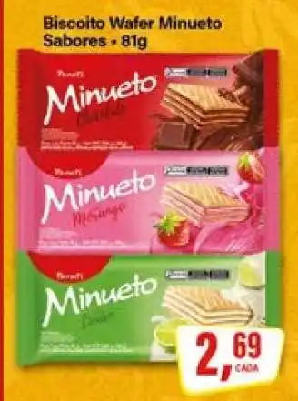 Rede Supermarket Biscoito Wafer Minueto Sabores oferta