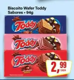 Rede Supermarket Biscoito Wafer Toddy Sabores oferta
