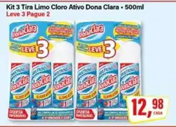 Rede Supermarket Kit 3 Tira Limo Cloro Ativo Dona Clara - 500ml oferta