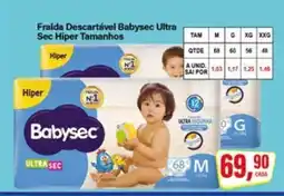 Rede Supermarket Fralda Descartável Babysec Ultra Sec Hiper Tamanhos oferta
