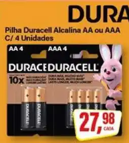 Rede Supermarket Pilha Duracell Alcalina AA ou AAA oferta