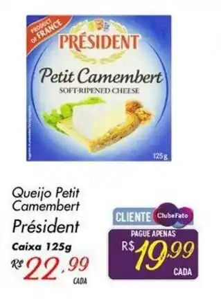 Muffato Queijo Petit Camembert President 125g oferta