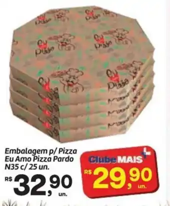 Embalagem p/ Pizza Eu Amo Pizza Pardo N35 c/ 25 un.