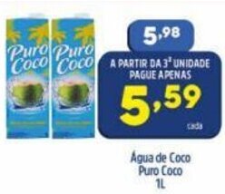 Arena Atacado Agua de Coco Puro Coco 1L oferta
