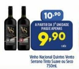 Arena Atacado Vinho Nacional Quintvs Vento Serrano Tinto Suave ou Seco 750ml oferta