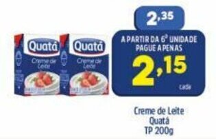 Arena Atacado Creme de Leite Quata TP 200g oferta