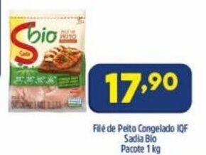 File de Peito Congelado IQF Sadio Bio pacote 1kg