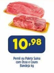 Pernil ou Paleta Suina com Osso e Couro Bandeja 1kg